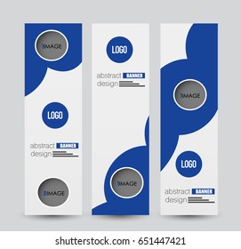Banner template. Abstract background for design,  business, education, advertisement. Blue color. Vector  illustration.