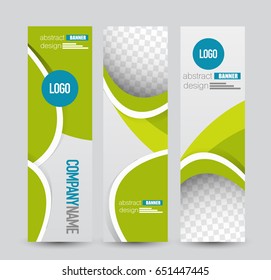 Banner template. Abstract background for design,  business, education, advertisement. Blue and green color. Vector  illustration.