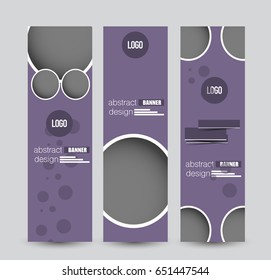 Banner template. Abstract background for design,  business, education, advertisement. Purple color. Vector  illustration.
