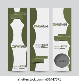 Banner template. Abstract background for design,  business, education, advertisement. Green color. Vector  illustration.