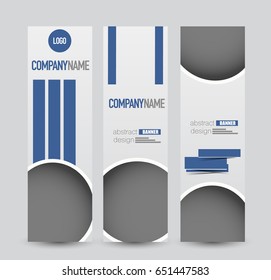 Banner template. Abstract background for design,  business, education, advertisement. Blue color. Vector  illustration.