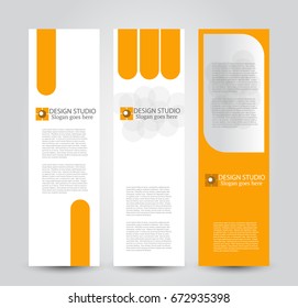 Banner template. Abstract background for design,  business, education, advertisement. Orange color. Vector  illustration.
