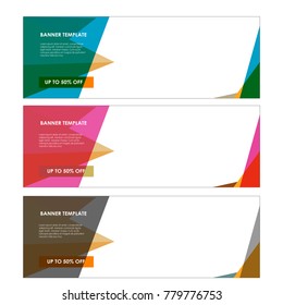 banner template abstract design set isolated background vector