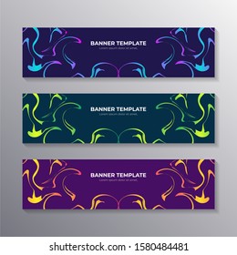 banner template with abstract liquid gradient marble background, Corporate web header vector