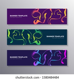 banner template with abstract liquid gradient marble background, Corporate web header vector