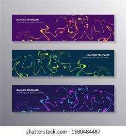 banner template with abstract liquid gradient marble background, Corporate web header vector