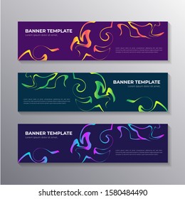 banner template with abstract liquid gradient marble background, Corporate web header vector