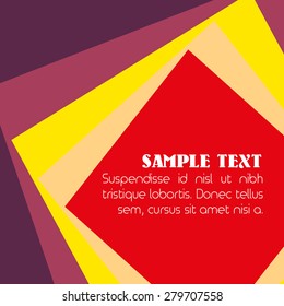 Banner template with abstract simple geometric background of diverging spiral bright squares. Vector illustration