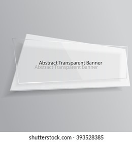 Banner template. Abstract transparent banner with white backdrop for your design. Vector illustration, eps 10