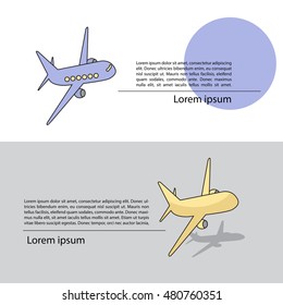 banner template with an airplane symbol. two variants