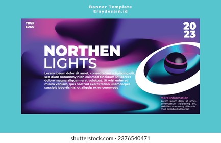 Banner template for art exhibition with geometric shapes