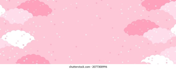 banner template background with cherry blossoms in full bloom