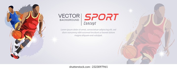 Banner template for basketball background, national sports day. world sports celebration