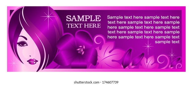 Banner template for beauty salon or other services or advertising, vector logo design