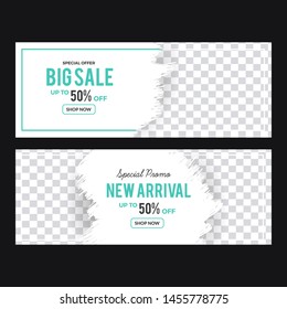 Banner template big sale for social Facebook cover. Vector Illustration