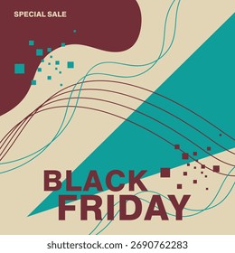 Anuncio Plantilla Black Friday, Ilustración vectorial, Diseño gráfico. Para redes sociales.