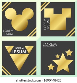 Banner template with black and gold style. Suitable for social media, blog post, presentation, and any business needs.
