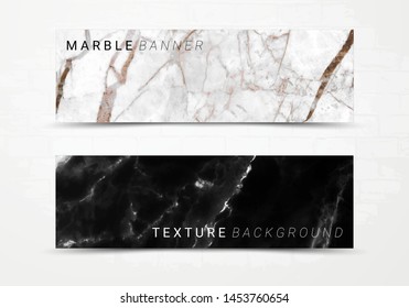 Banner template of black and white marble texture background, with lots of bold contrasting veining and linear style, Suitable for luxury products such as poster, greeting cards, headers, website. 