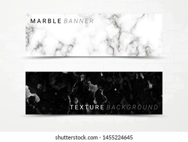 Banner template of black and white marble texture background, with lots of bold contrasting veining and linear style, Suitable for luxury products such as poster, greeting cards, headers, website. 