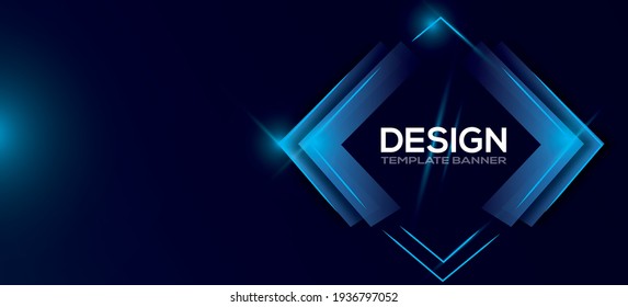 banner template blue light color 