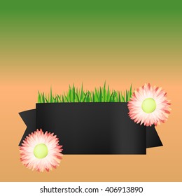 The banner , the template for the booklet with flowers 