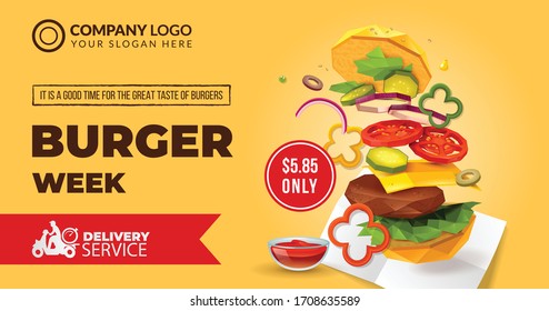 Banner Template for Burger restaurant