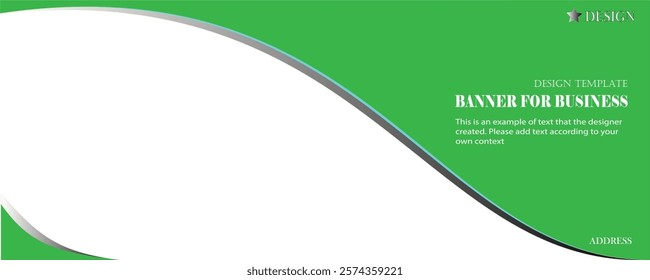 Banner template for business, green color. Business and education concept
