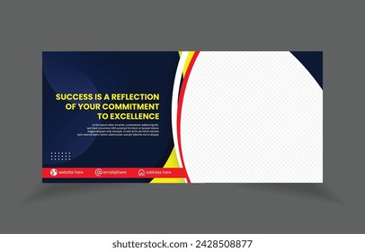 banner template business horizontal design vector