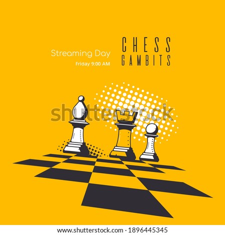 Banner Template for Chess Game. Chess Lessons and Tournament Online Streaming