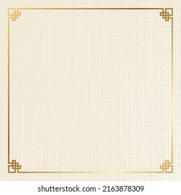 Banner template for Chinese New Year design with frame with traditional patterns. Vector illustration