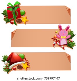 Banner template with christmas elements illustration