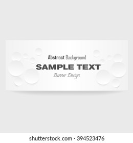 Banner template with circles. Abstract white banner. Vector illustraton, eps 10