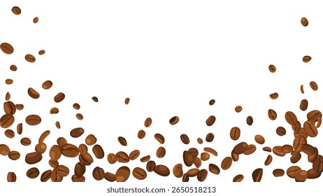 Banner template with coffee beans on transparent background. copy space for text. backdrop
