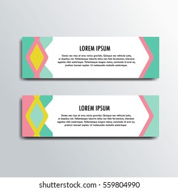 Banner template, colorful web banner background vector illustration