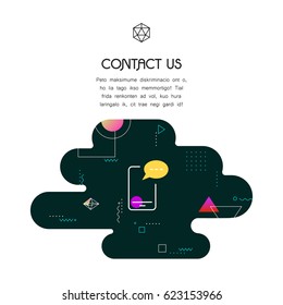 Banner Template with Contact Us icon and text