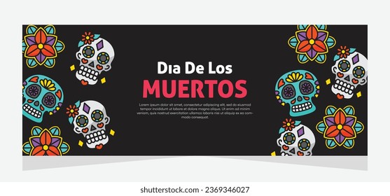 Banner template design about day of the dead