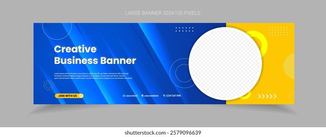 banner template design with abstract background for business company or corporate needs.