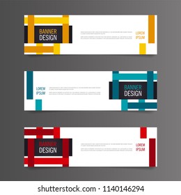 Banner template design. Horizontal advertising modern banner. 