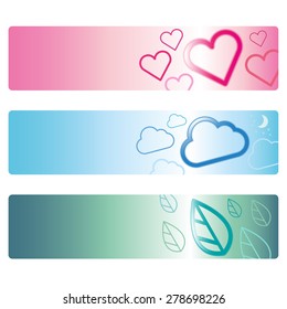 Banner template design with icon style