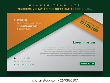 Banner template design for Information Technology with geometric background design