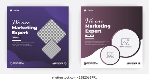 Banner template design with marketing expert

