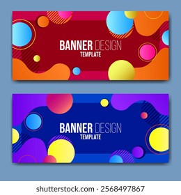 Banner template design with modern colorful vector style