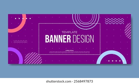 Banner template design with modern colorful vector style