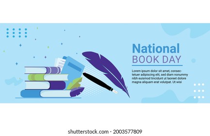 Banner Template Design for National Book Lovers Day. National Book Lovers Day Design. Vector Illustration. background, banner, card, poster.