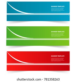 banner template design set with shadow illustration isolated on white background