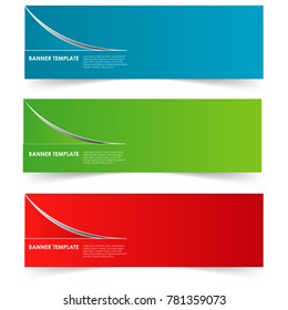 banner template design set with shadow illustration isolated on white background