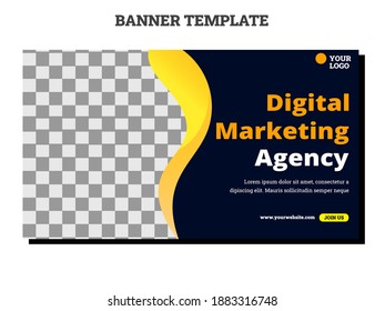 Banner template design. Web Banner Digital Marketing Agency. Cover Banner Digital Marketing Agency