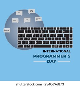 Banner template with developer design for international programmer’s day.