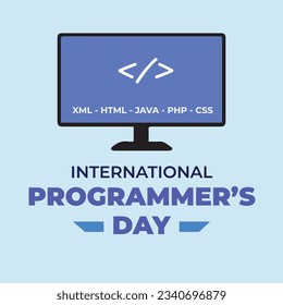 Plantilla de banner con diseño de desarrollador para el día del programador internacional.