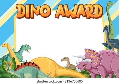 Banner template with dinosaur theme illustration